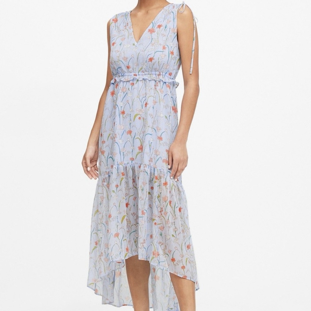 Banana Republic Floral Ruched Maxi Dress - Size 0 - Picture 5 of 14
